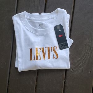 LEVI'S T-shirt White and Gold